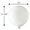 Progress Lighting P5426-60 Complete Post Lantern White Shatter-Resistant Acrylic Globe White Fitter, White