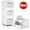 3PCS 30Litre Plastic Storage Containers Totes Box Organizers w/ Lids & Wheels