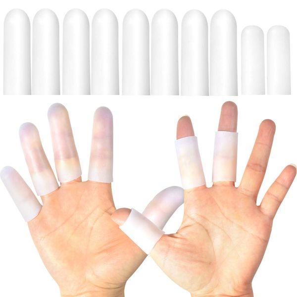 HioIoiH 10 Pack Silicone Finger Protectors(For Man), Gel Finger Cots & Protector,Relief from Pain of Finger Tips Cracked, Arthritis