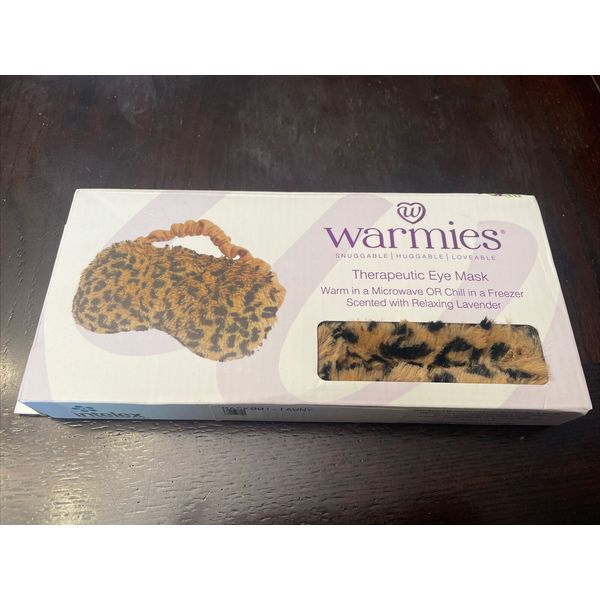 Plush Eye Mask Furry Sleep Mask Warmies Leopard Print Scented Lavender NEW