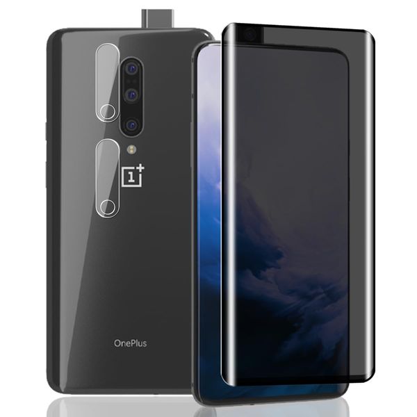 Yieehhow Sichtschutz Schutzfolie für OnePlus 7 Pro Panzerglas, [1 Stück] 9H Härte Anti-Spy Schutzglas und [2 Stück] Kameraschutz Panzer Schutz Glas, Privacy Panzerfolie für OnePlus 7 Pro
