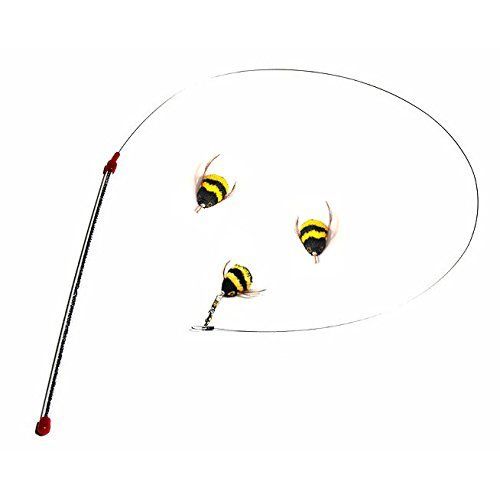 Go Cat Da Bee Teaser Wand and Two Extra Bee Attachments from The Maker of Da Bird and Cat Catcher - Value Pack