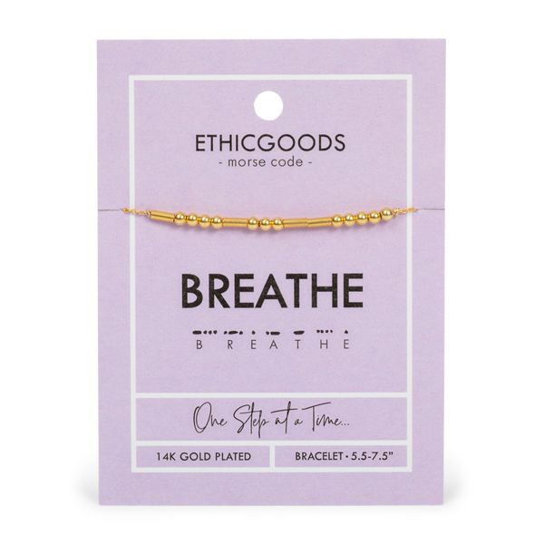 CLASSIC GOLD Morse Code Beaded Bracelet | BREATHE - Breathe