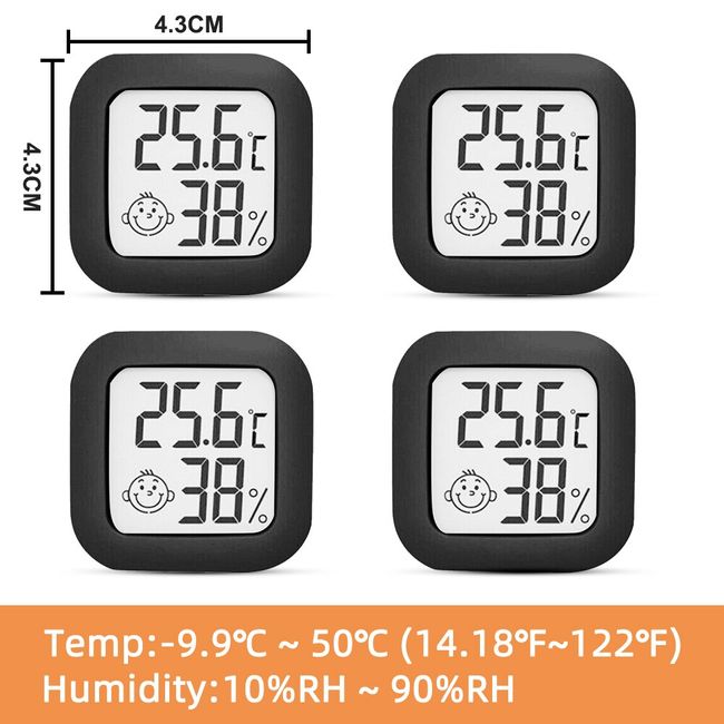2-Pack Digital Humidity Monitor Hygrometer Thermometer, Indoor Room Home  Temperature Humidity Monitor, Humidity Humidifier Monitor Gauge Meter Reader  for Home, Office, Baby Room & Greenhouse 