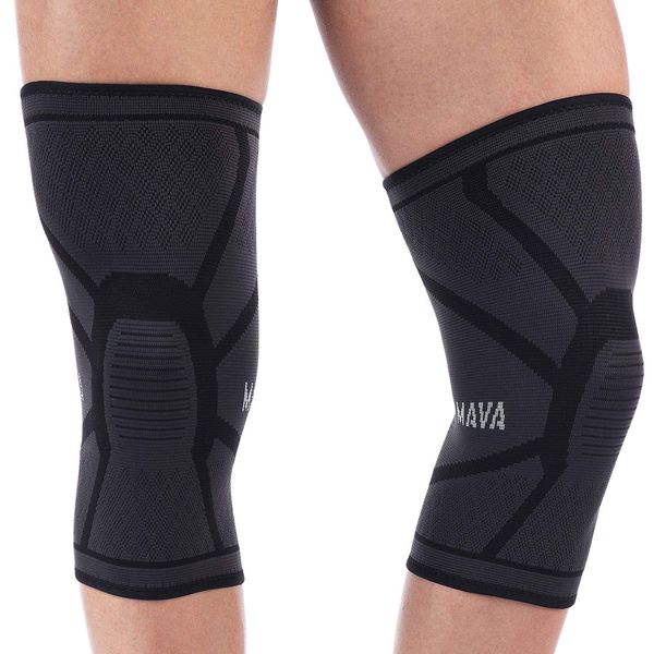 Mava Sports Knee Compression Sleeve Support for Men and Women - Perfect for Powerlifting, Weightlifting, Running, Gym Workout, Squats and Pain Relief