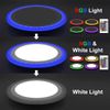 18w Round LED Ceiling Mood Light Panel Cool White with 6w RGB Colour Changing Ambient Ring Remote Controlled