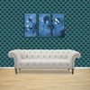 MyTinyWorld Dolls House Miniature Teal Classic Wallpaper Design