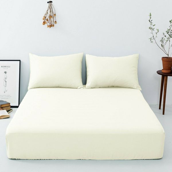 Extra Deep Fitted Size 16"/40 CM Percale Single, Double, King, Super King Sheets (Cream, King)