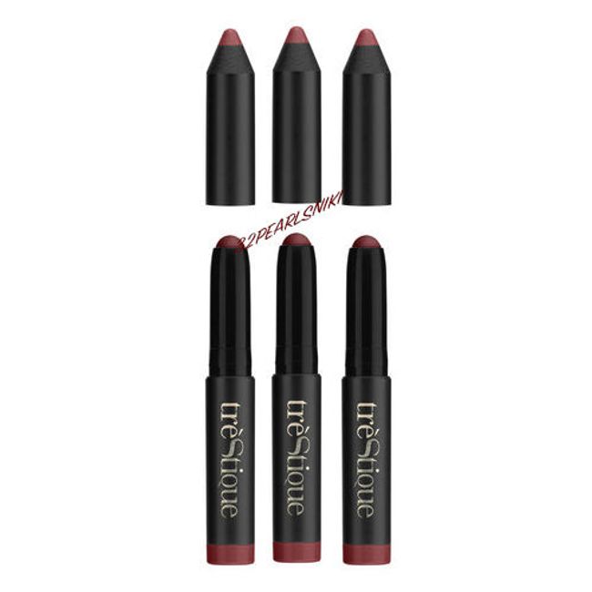 Lot Of 3 TreStique Mini Mate Lip Crayon Shade Belize Bordeaux 0.2oz New & Unbox