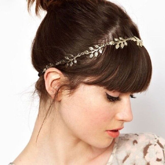 Gold leaf headband embellished headband wedding bridesmaid adjustable new