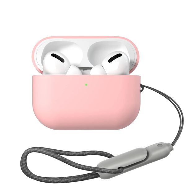 YUWAKAYI Case Compatible with AirPods Pro 2 Silicone Case for Wireless Charging, Separate Cover for AirPods Pro 2nd Generation, Anti-Scratch & Shockproof with Wrist Strap Adjustable Length, Visible