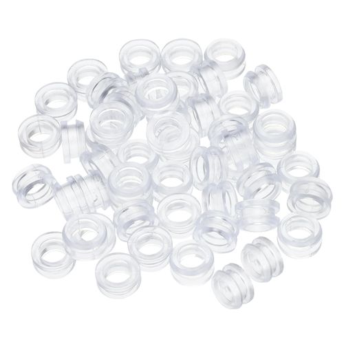 uxcell 50 PCS Inner Dia 8mm Mount Dia 9.5mm Height 7mm Clear Rubber Wiring Grommets Gasket Ring Cable Protector