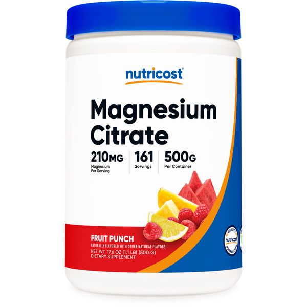 Nutricost Magnesium Citrate Powder (Fruit Punch, 500 Gram)