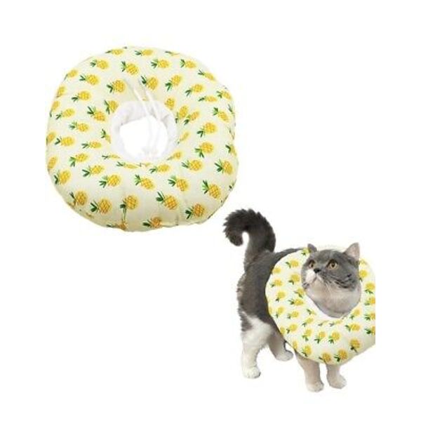 ANIAC Pet Recovery Collar Adjustable Healing Cat Medium Pineapple