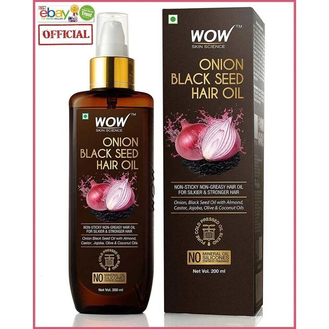 2 BOX WOW Skin Science Onion Black Seed Hair Oil for Dry Damaged Hair & Growth