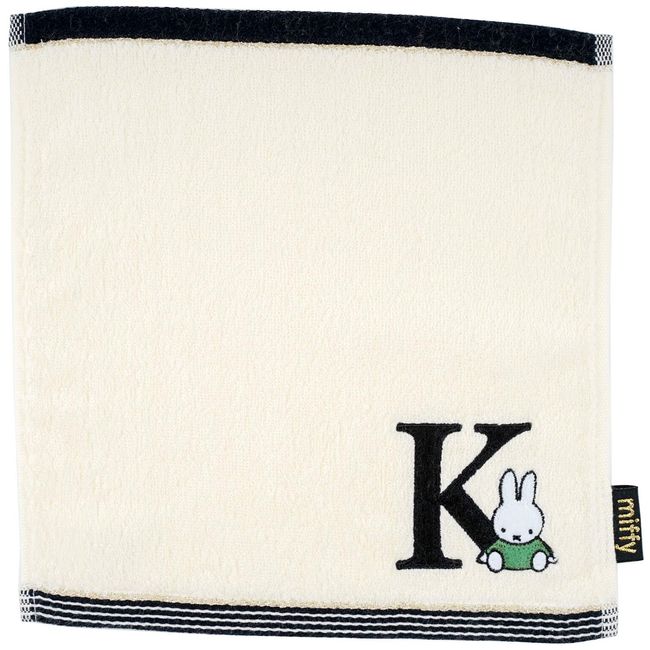 Miffy Hand Towel Initial Towel Embroidered, 9.8 inches (25 cm), K