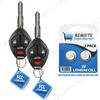 2 Replacement for 2007-2012 Mitsubishi Galant Eclipse Remote Car Wide Key Fob