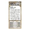 Stampers Anonymous Tim Holtz Mini Layered Stencil Set #6,8.61x21x0.2 cm