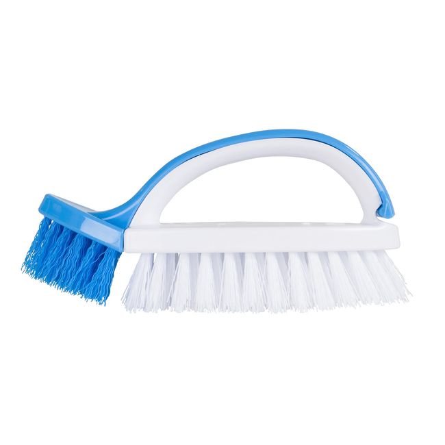 Evriholder Double Scrub Bath Tile Brush, White/Blue