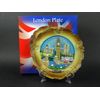 Wood Style Decorative Plate Detailing London Skyline: Big Ben, Tower Bridge and London Eye etc (Medium Ornate)