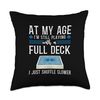Still Playing With A Full Deck Senior Bridge Player Throw Pillow