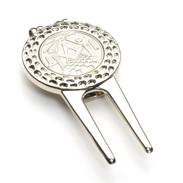 Masonic Divot Repair Tool with Ballmarker Golf Freemasons Gift