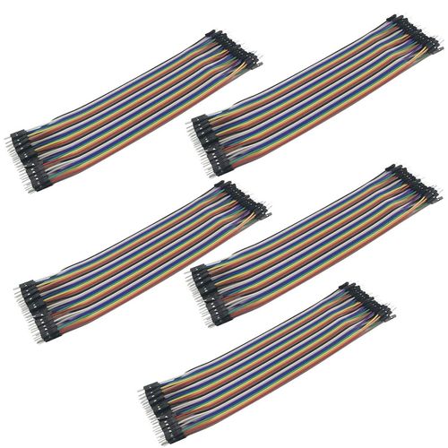 VKLSVAN 5 X 40PCS 20CM 40 PCS Breadboard Jumper Wire Multicolor Dupont Wire (Male to Male) Applicable to Arduino and Raspberry Pi (Total 200pcs)