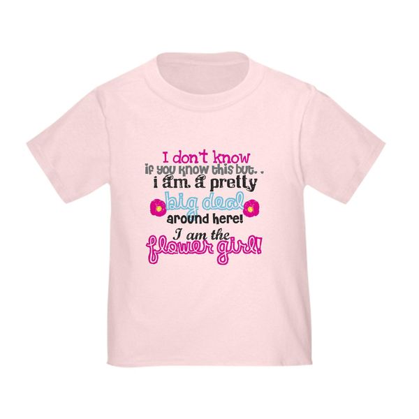 CafePress Big Deal Flower Girl Toddler T Shirt Cute Toddler T-Shirt, 100% Cotton