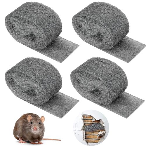 4 pieces steel wool, steel wool, fine 0000 fine cleaning wire, steel wool, metal polishing, steel wool, steel wool, fine reusable steel wool, effective barrier against rodents (approx. 3 m)