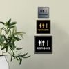 Square Restrooms Up Arrow Sign (Black Gold) - Large 1 Pack