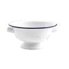 Enamel Colander 24cm White Retro Kitchen Double Handle Footed Base Colander Pasta Salad Strainer Drainer