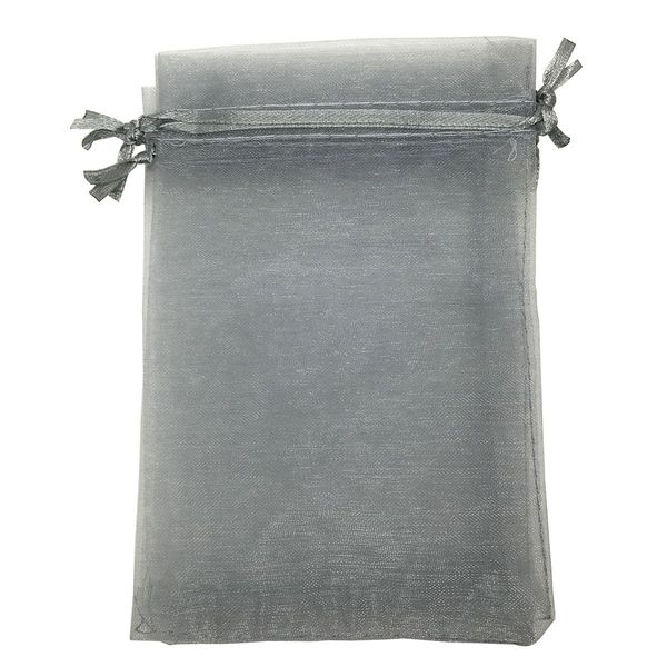 COTOSEY Sosam 100PCS 6x9 Inches Organza Drawstring Pouches Jewelry Party Wedding Favor Gift Bags (6x9, Gray)