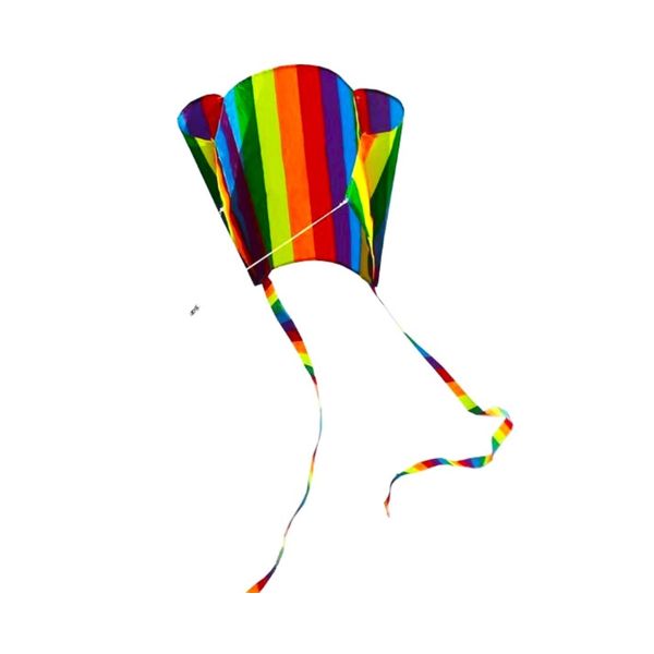 Komorebi-ya Pocket Kite, Parafoil Kite, Kite, Outdoor Activities, Boneless, Glowing Up in the Breeze for Beginners, Kids, Foldable, Rainbow Kite, Storage Bag Included, 92.8 ft (30 m) Octopus Thread, Handle Included (Rainbow)