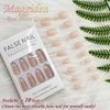 French False Nails, Press on Nails Medium Length, Acrylic White Pearl Stick on Nails, 24pcs Almond False Nails with Glue Elegant Ballerina Fake Nails for Women Girls (White Pearl)