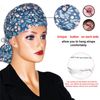 Scrub Cap with Buttons - Cotton Cap with Sweatband, Adjustable Ponytail Working Cap, Tie Back Hats for Women (Art Flower)