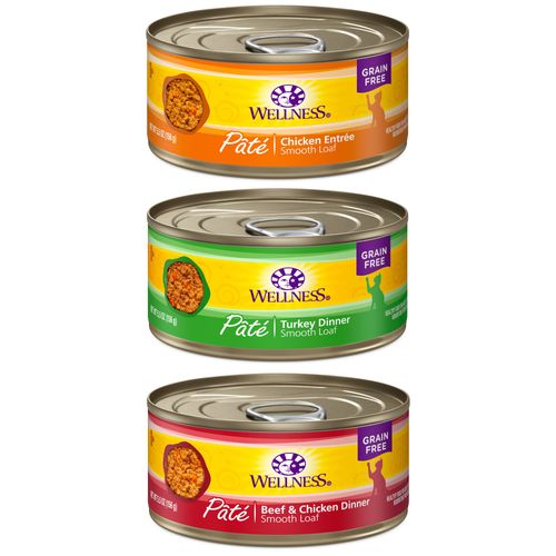 Wellness Complete Health Pate Cat Food Variety Bundle 5 Ounce - 3 Flavors (12 cans)