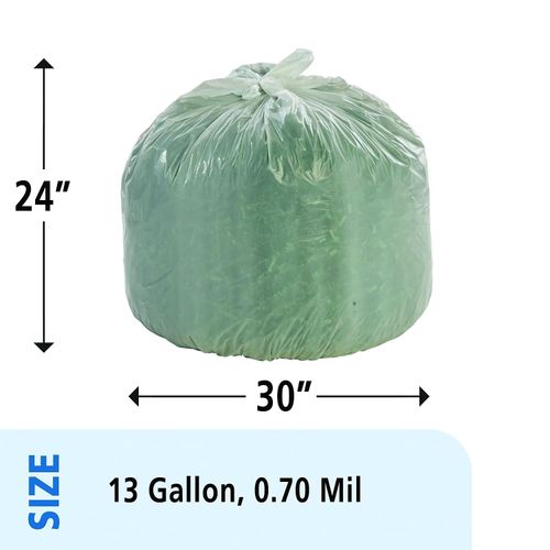 Stout by Envision Controlled Life-Cycle Plastic Trash Bags, Pallet of 238 Cases (28560 Bags Total), 13 Gal., 24"x30", Medium White Plastic, Made in The USA