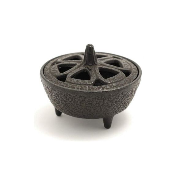 Cast Iron Incense Burner for Incense Resins, Cones or Sticks and Wax Melts Log Burner/Stove Wax Melter