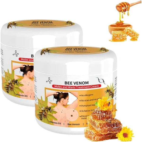 2PCS Lenaro Bee Venom Tag Remover, Tag Recede Bee Venom Mole Treatment Cream, Tag Recede Bee Venom for Skin, No Irritation