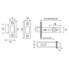 Electro Brass Fire Door Tubular Latch 75 mm Bolt-Through - CE Rated