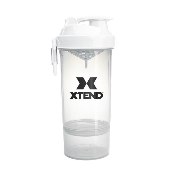 Cellucor XTEND Protein Shaker Bottle - 800ml Capacity - Leakproof Lid - Carabiner Clip - Storage Compartment - BPA and DEHP Free