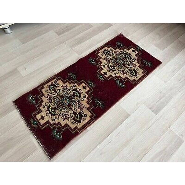 Small Rug,Bathroom Rug,Small Rug 1,4 x 3,2 ft Primitive Rug,Turkish Rug,Doormat