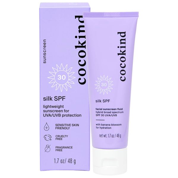 Cocokind Silk SPF, Mineral and Chemical Sunscreen for Face, SPF 30