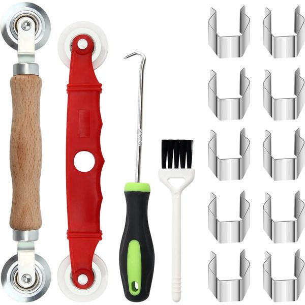Window Screen Repair Kit Spline Roller and Installer Clips for Mesh Screens