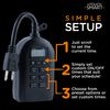 myTouchSmart Outlet Timer, Dual Plug-in Digital Timer Outlet, Simple Programmable Outlet Timer, Indoor/Oudoor Custom Smart Plug Timer, Weather Resistant, Seasonal Light Timer, Black, 1 Pack, 33862