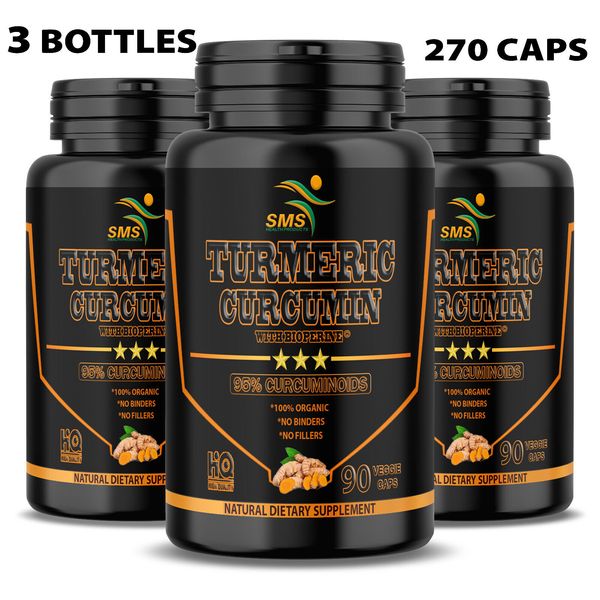 TURMERIC 95% CURCUMIN 10,000mg EXTRACT TUMERIC BLACK PEPPER ANTIOXIDANT 270 CAPS