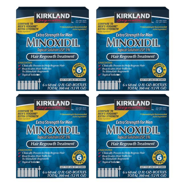 [New] Kirkland Minoxidil 5% Extra Strength Hair Regrowth Treatment Men 4 Pack