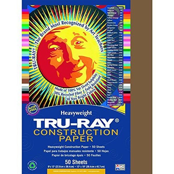 Tru Ray 9 X 12 Brown 50 Sht Arts & Crafts Construction Paper Paper Pac103025 Pacon Corporation