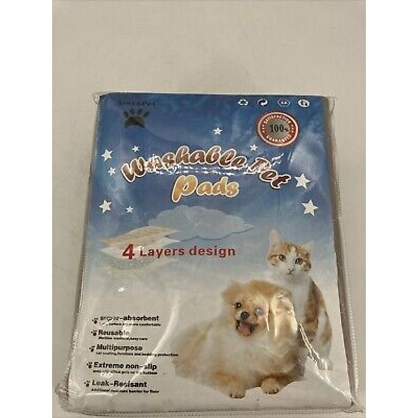 SincoPet Washable Dog Pee Pads ,Puppy Pads, Reusable, Pack of 2 36x41 New