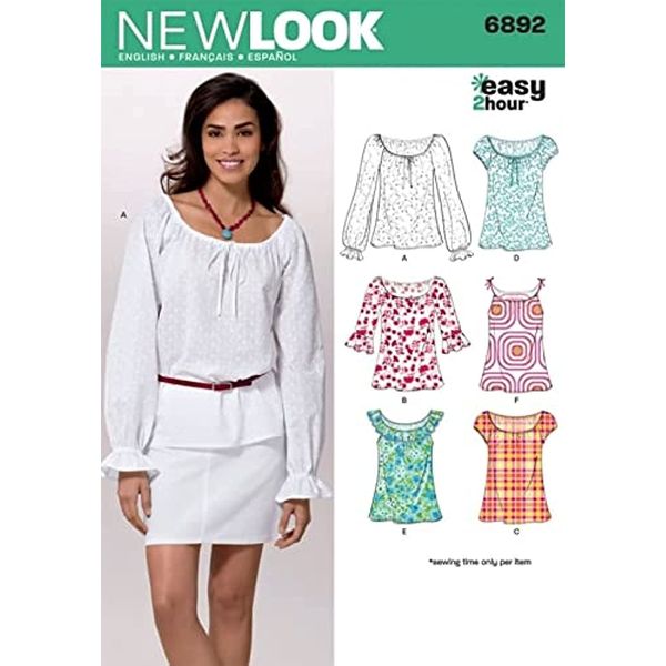 New Look Ladies Easy Sewing Pattern 6892 Summer Tops & Blouses